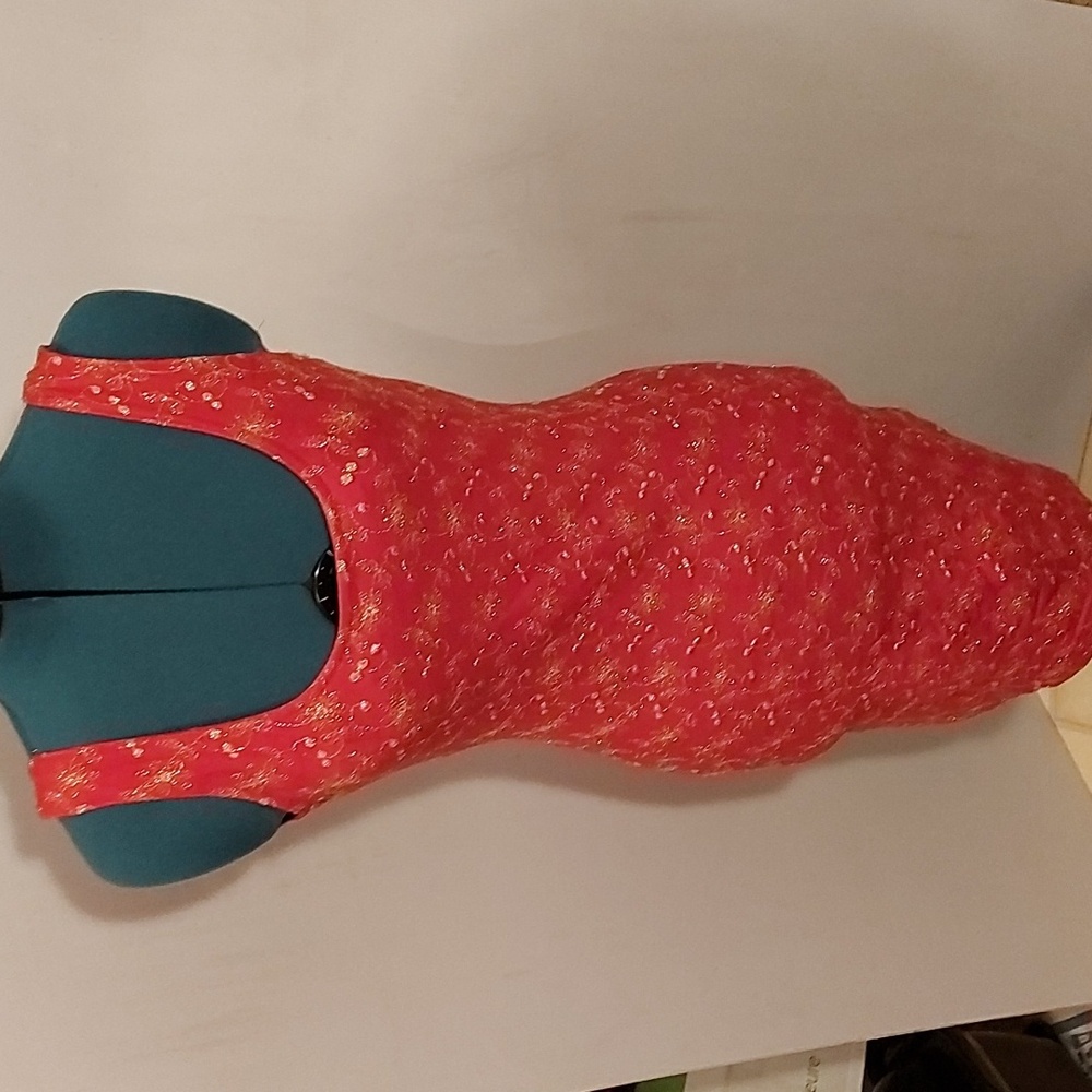 Red stretchy nite club dress.